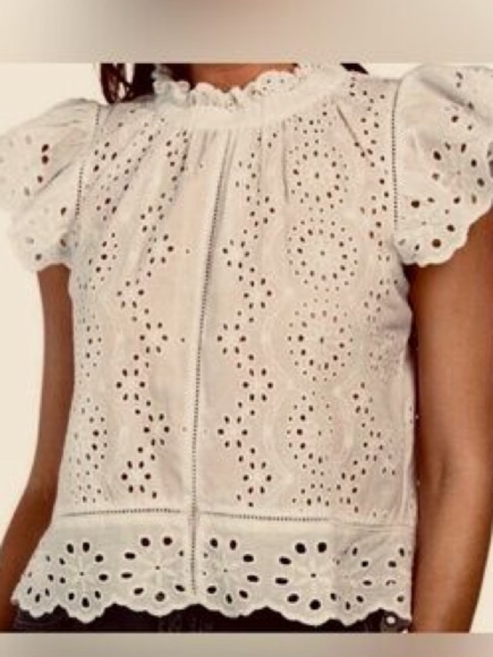 Jennifer and Grace xl eyelet top